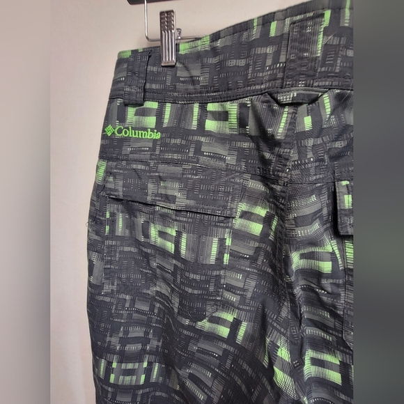 Columbia Mens Black Boundary Run Matrix Black/Green Omni Tech Ski Pants Small - Picture 9 of 9